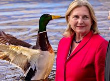 Karin Kneissl und Wladimir Putin bei ihrem Gespräch über Enten