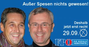 FPÖ-Wahlplakat mit Hofer & Strache